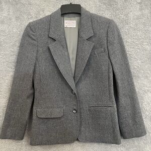 Pendleton Petite 100% Virgin Wool Gray Blazer Women's Size 6